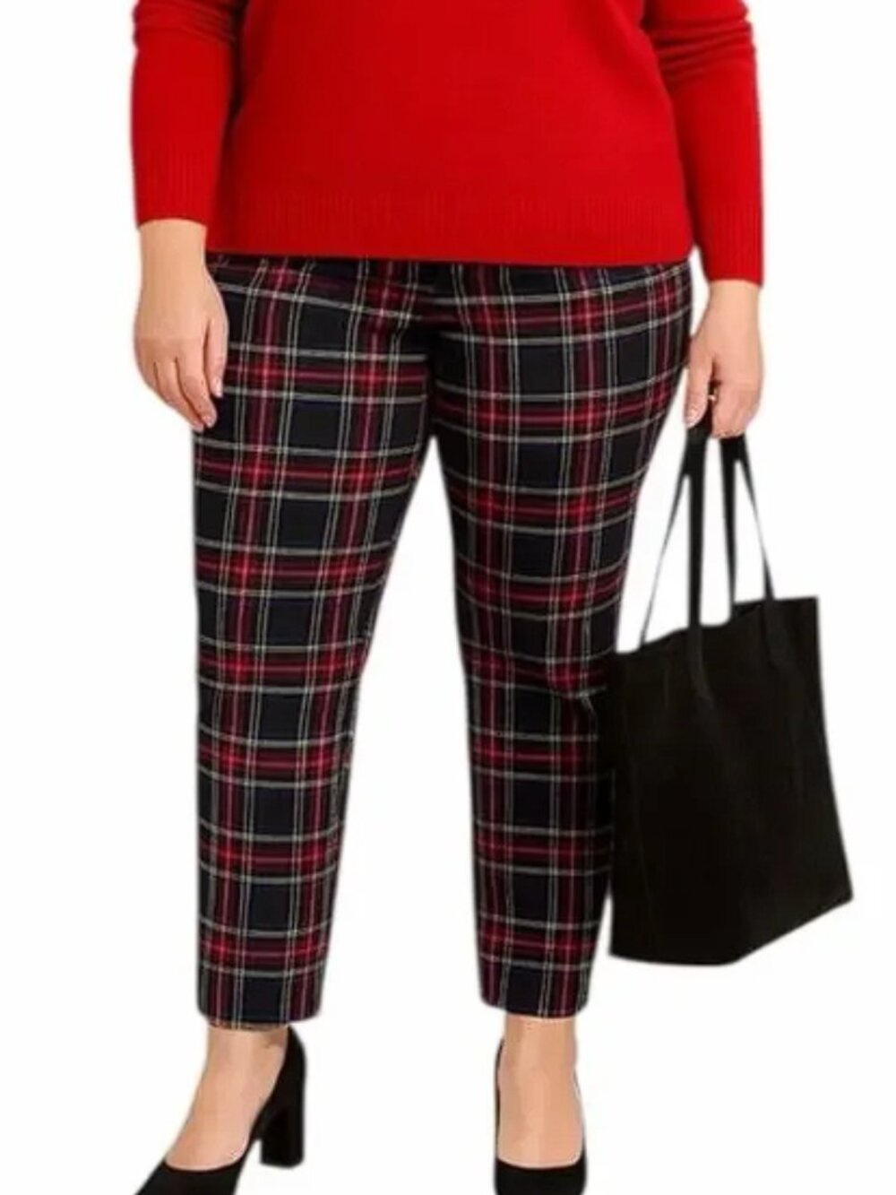 Jones New York Plaid Straight-Leg Tartan Pull-On Pants - 3XL